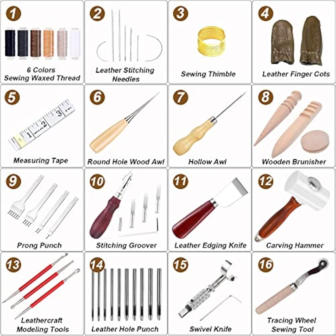 Leather Craft Tools Kit – DIY Sewing & Stitching Set