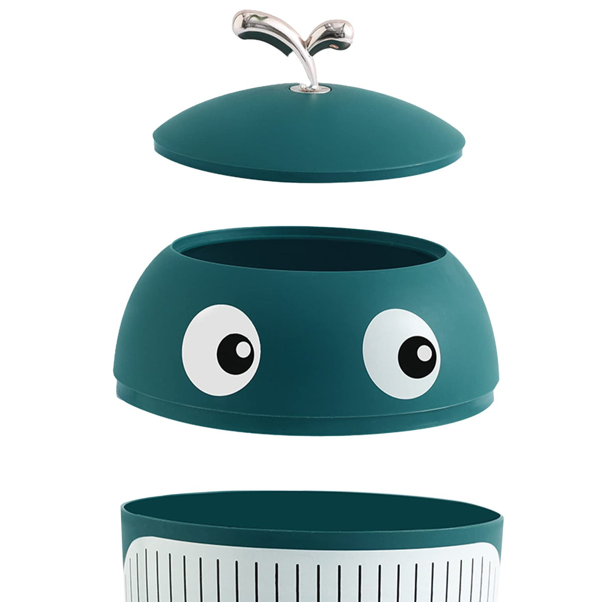 Jauhmui Cute Mini Desktop Waste Paper Bin with Lid, Plastic Whale Waste Basket, Small Table Waste Bin, Office Table Bin - image 3
