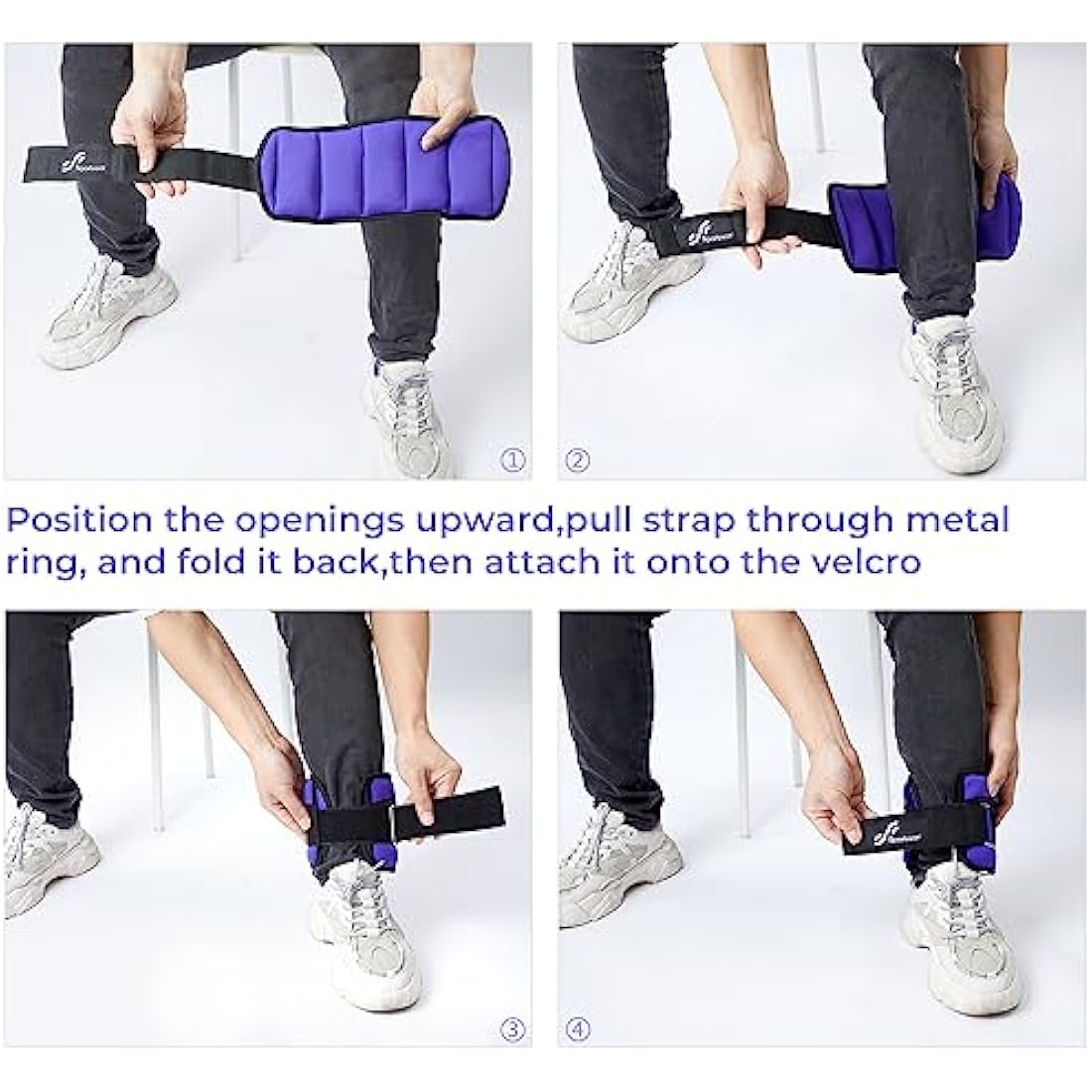 Sportneer Adjustable Ankle Weights Set | Neoprene Wrist Straps 0.9-4.5kg