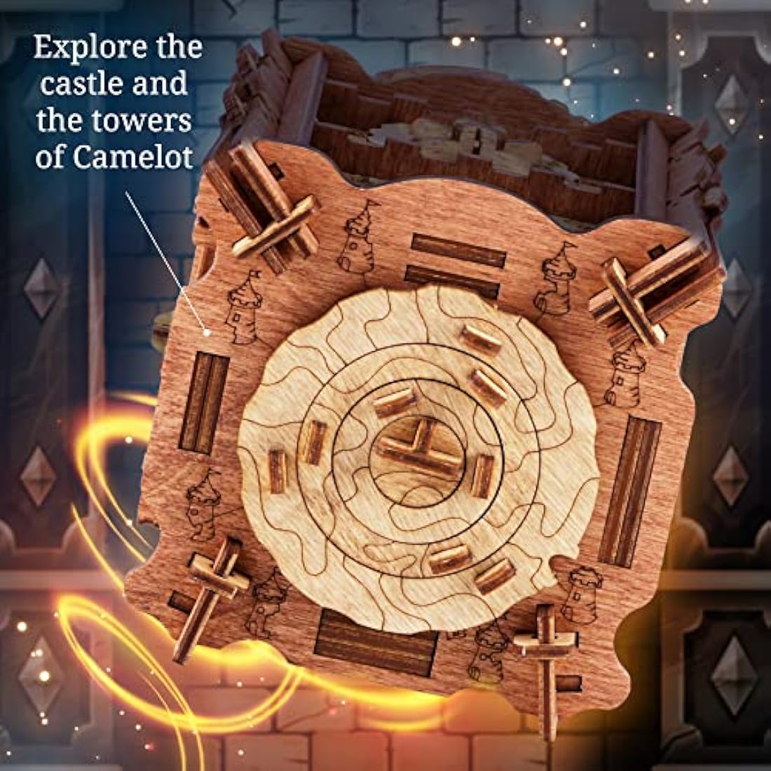 iDventure Cluebox: The Trial of Camelot Wooden Escape Room Puzzle Box