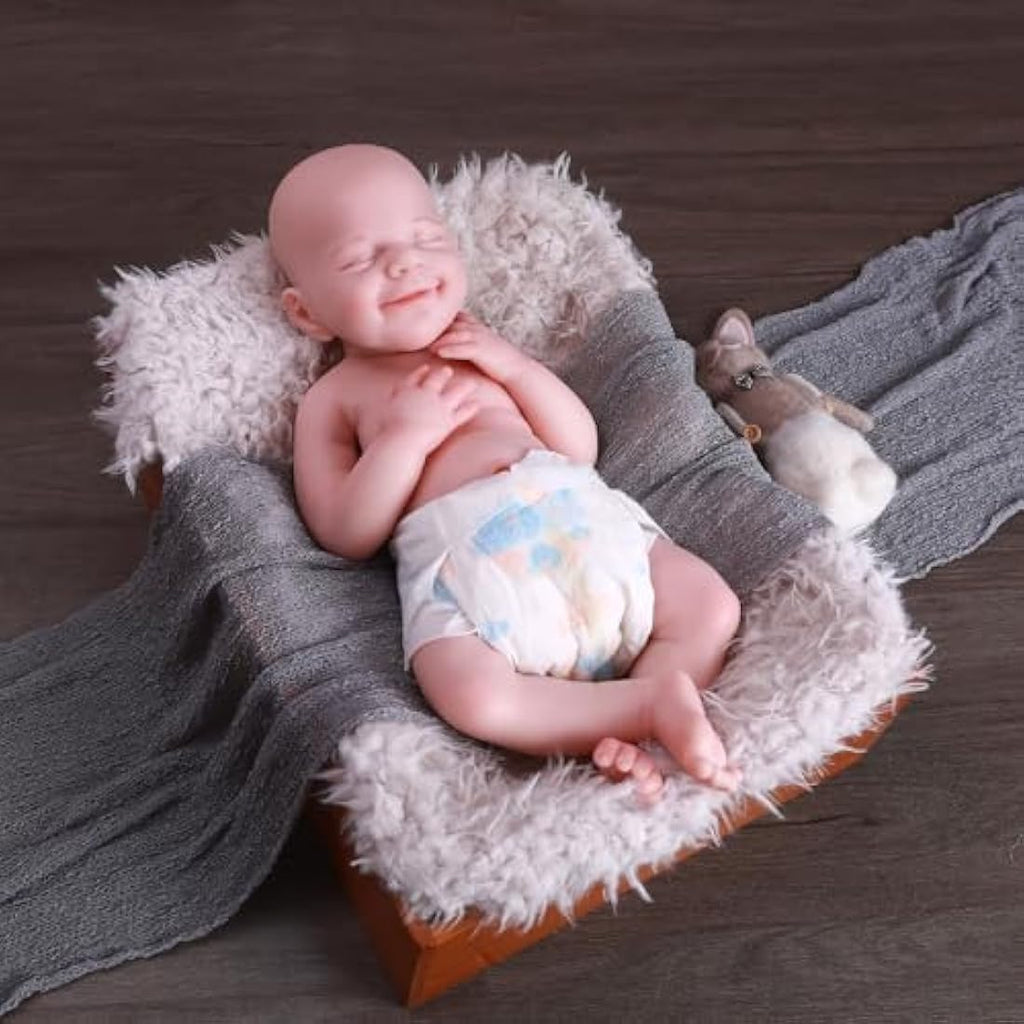 45CM Realistic Full Silicone Reborn Baby Doll – Bald Girl