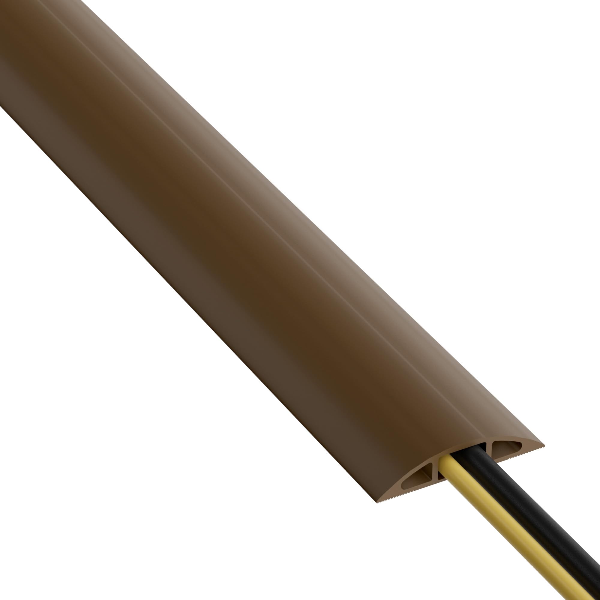 D-Line CC-3 Floor Cable Protector – 1.8m Cord Cover Channel, Brown
