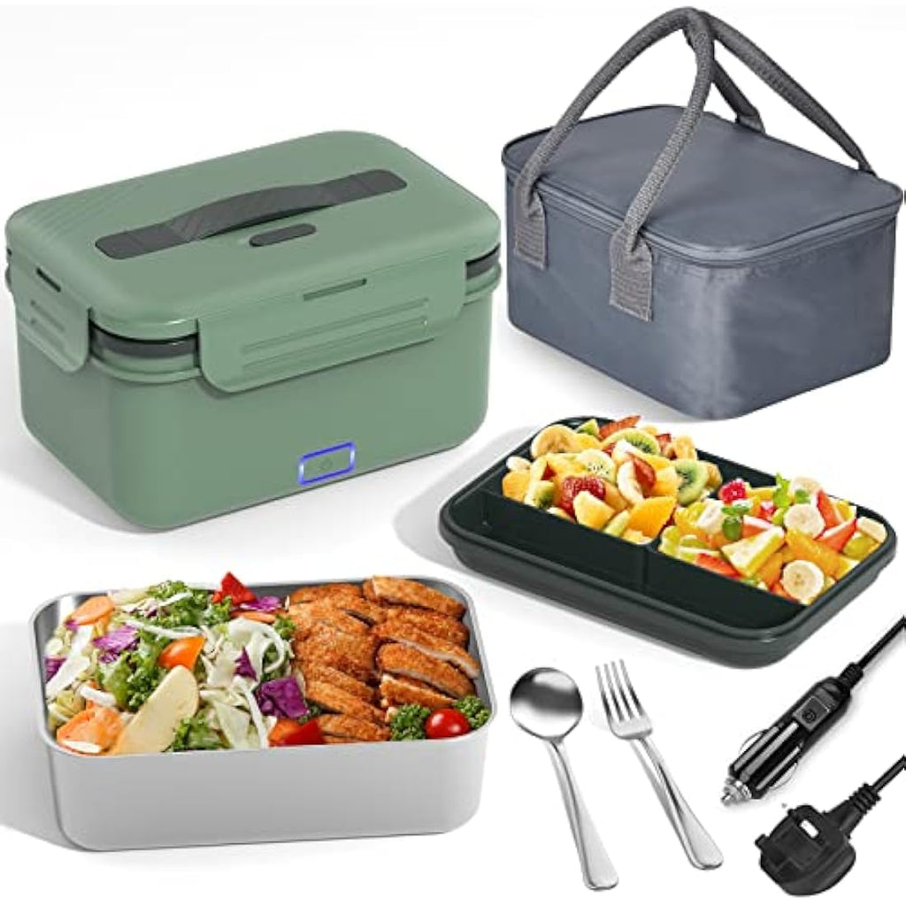 Vabaso 100W Electric Lunch Box | 1.8L Stainless Steel Food Warmer for Car & Home