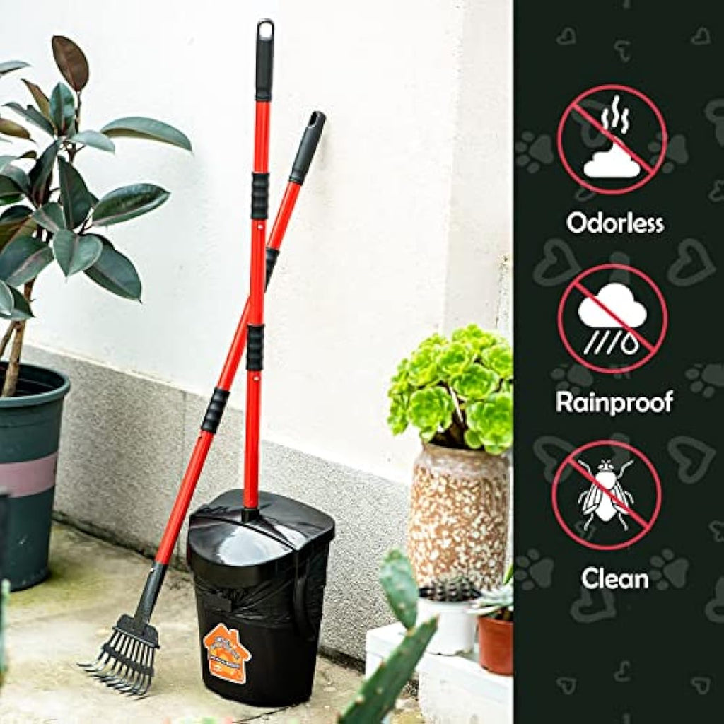 Pooper Scooper – Large Swivel Bin and Rake with 36" Handle