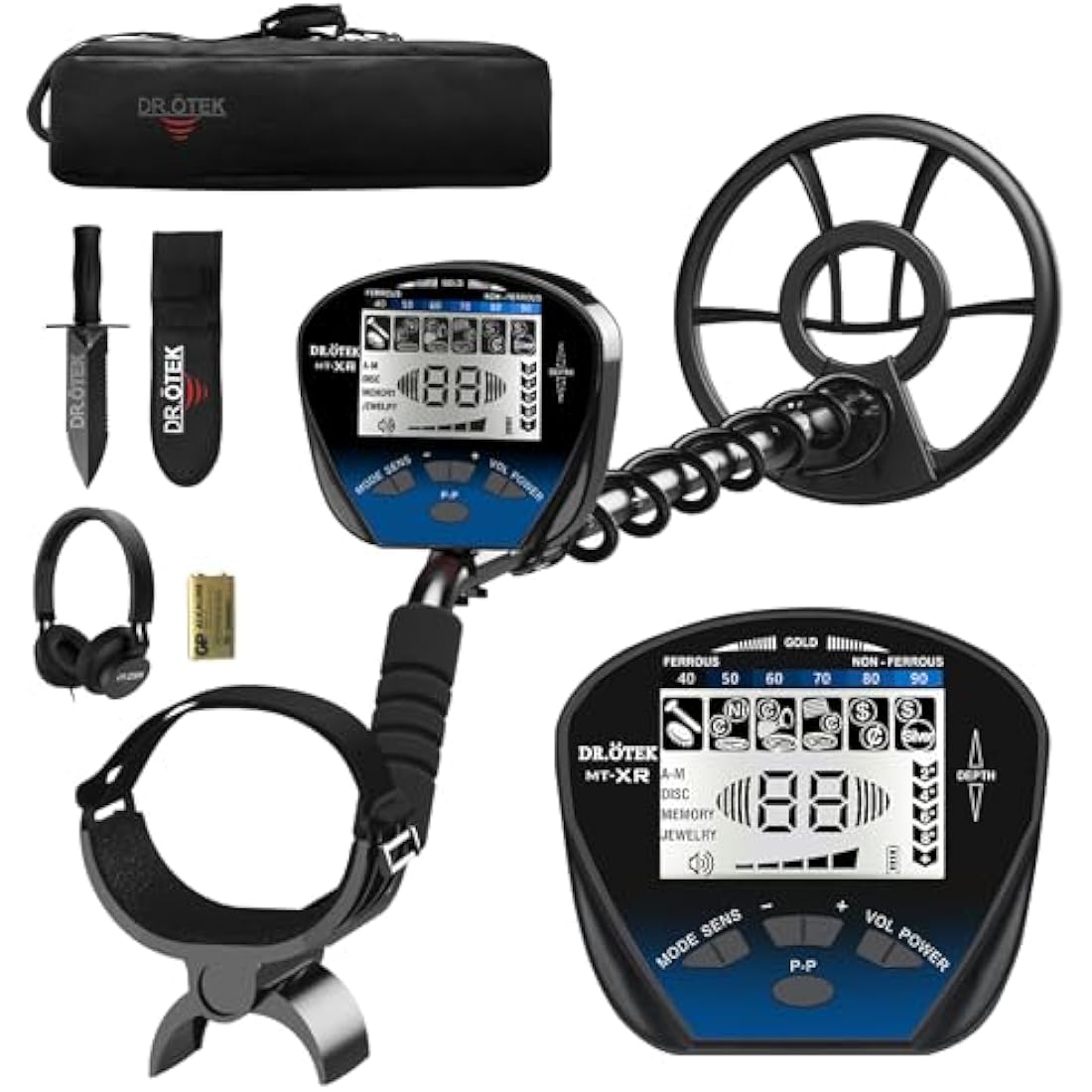 DR.ÖTEK Professional Metal Detector – IP68 Waterproof with LCD Display