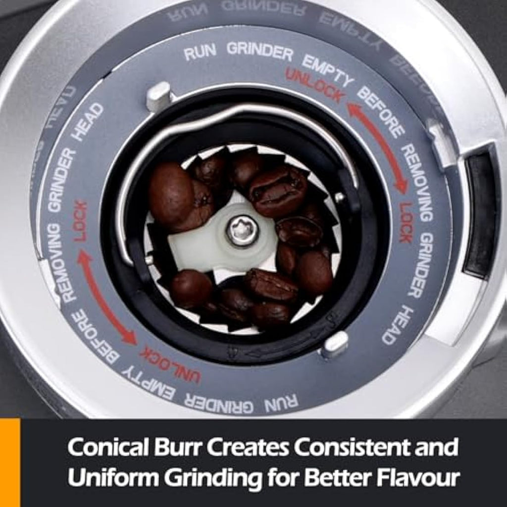 Aigostar Conical Burr Coffee Grinder – 52 Precise Settings for Espresso