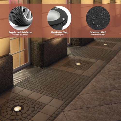 BOFU IP67 Outdoor Recessed Floor Light – Black Stainless Steel