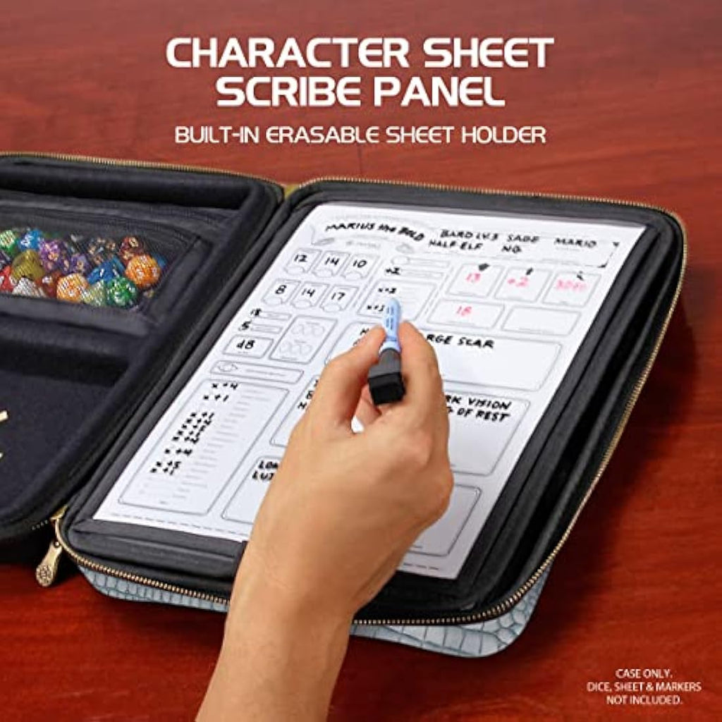 ENHANCE RPG Organizer Case – DnD Binder with Miniature Foam Tray