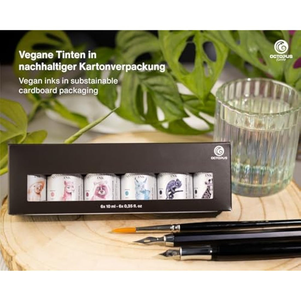 Horizon Octopus Waterproof Calligraphy & Drawing Ink Set - 6 x 10ml