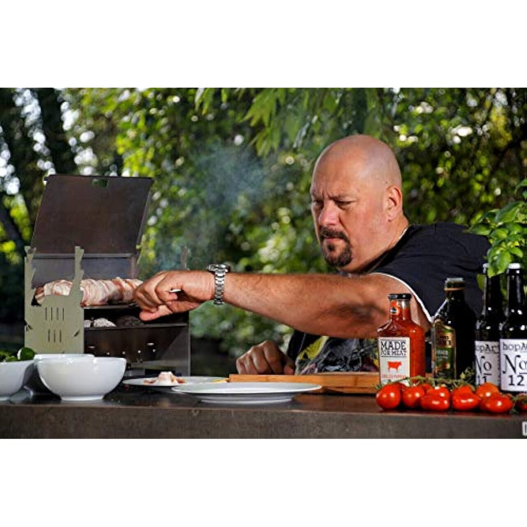 FENNEK Portable Charcoal Grill – Stainless Steel Outdoor Picnic BBQ