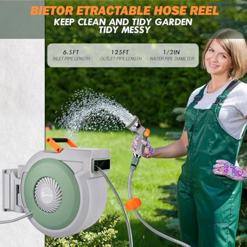 Retractable Garden Hose Reel – 38m Wall Mounted Pipe