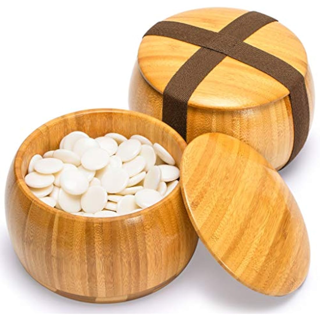 Bamboo Go Game Set - 19x19 Reversible Board & Melamine Stones