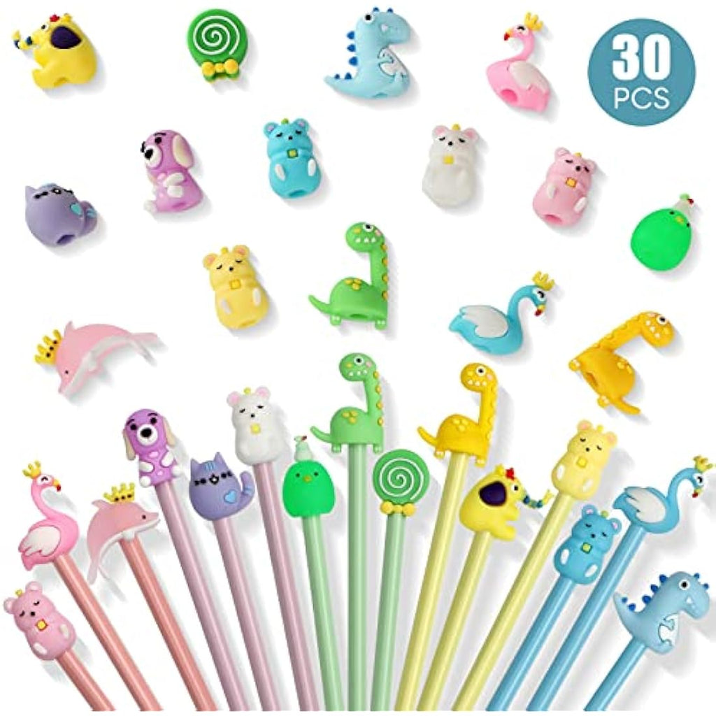 30-Pack Cartoon Animal Pencils with Toppers for Kids