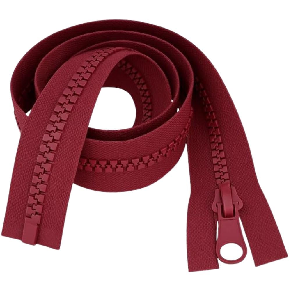 32" 81cm Wine Chunky Zip - Heavy-Duty Open-Ended Separating - image 1