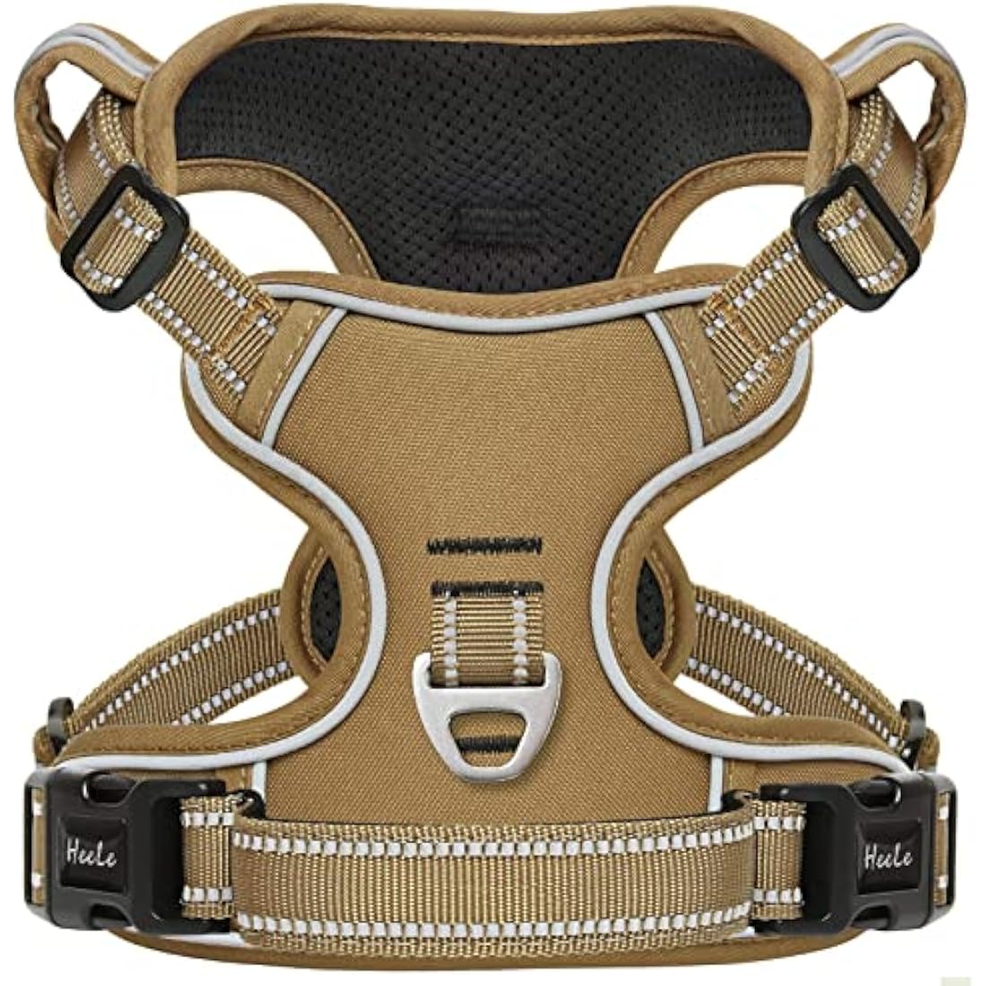 HEELE No-Pull Dog Harness | Reflective Padded Adjustable Vest, Brown, XS