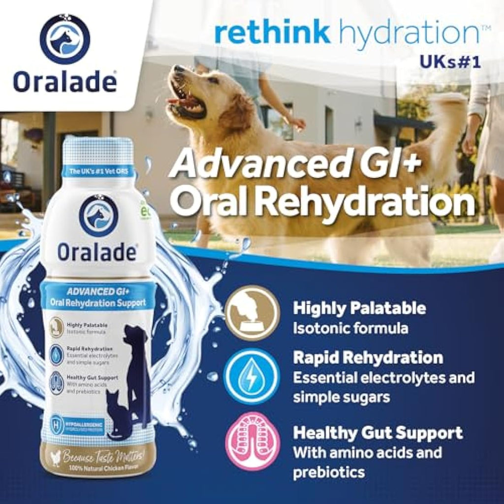 Oralade GI+ Oral Rehydration & Gut Support for Pets, Chicken – 500ml