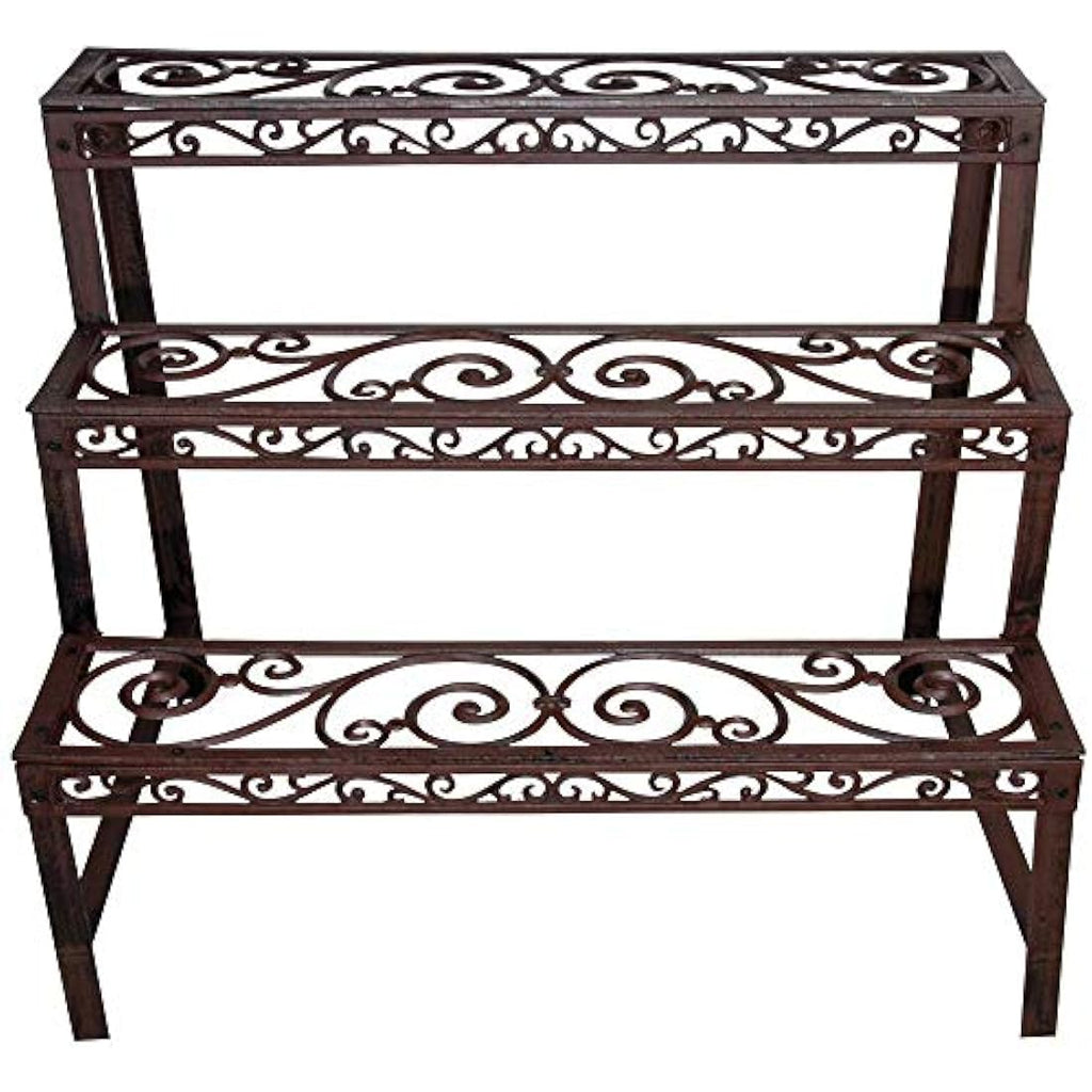 Jolof Store Cast-Iron Rectangular Etagere Plant Stand – Brown, 79cm
