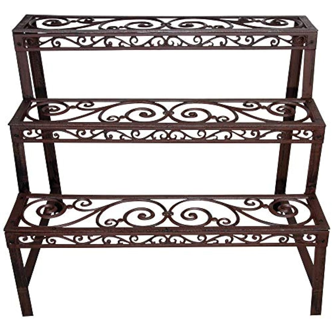 Jolof Store Cast-Iron Rectangular Etagere Plant Stand – Brown, 79cm