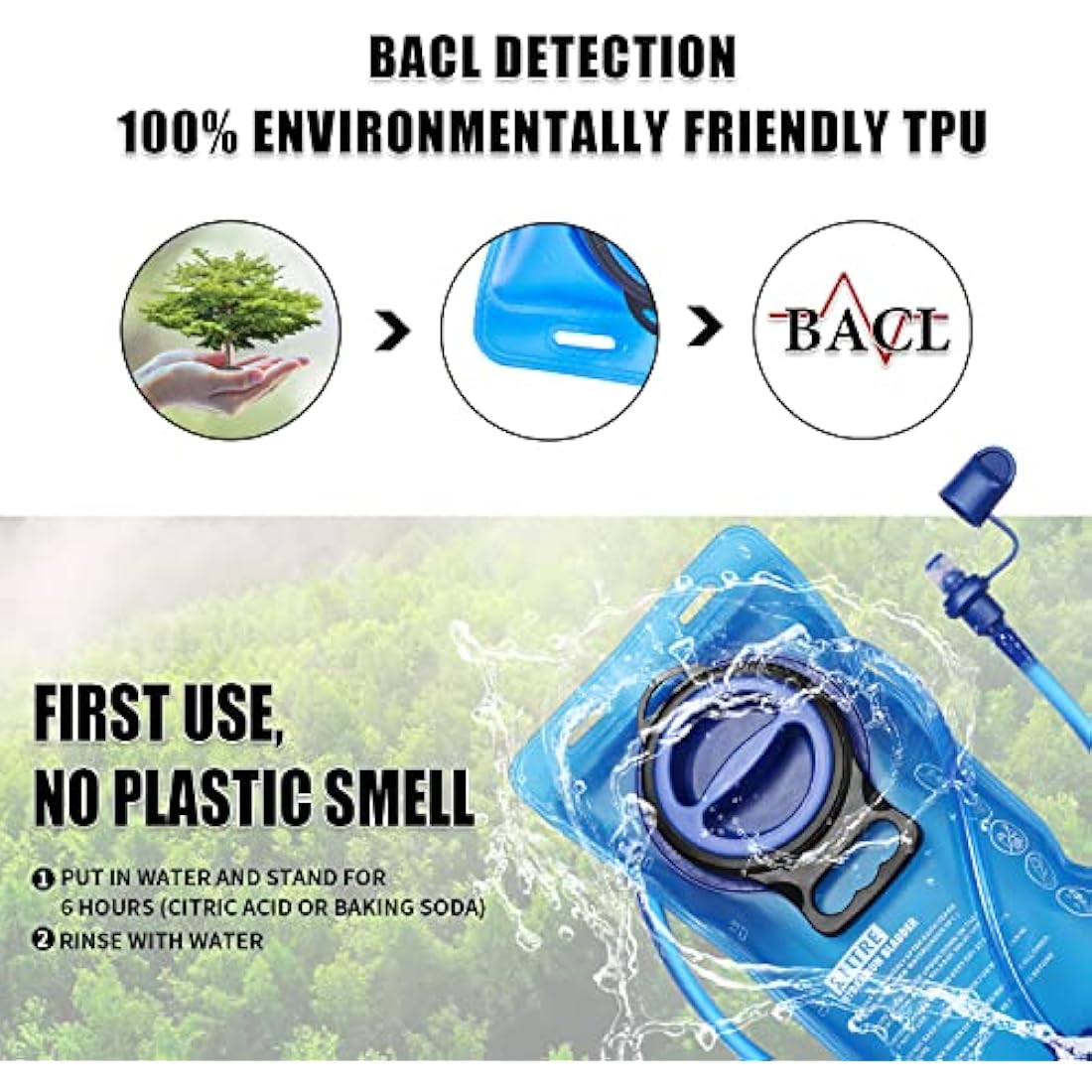 BBAIYULE Hydration Backpack with 2L BPA-Free Bladder | Lightweight Nylon