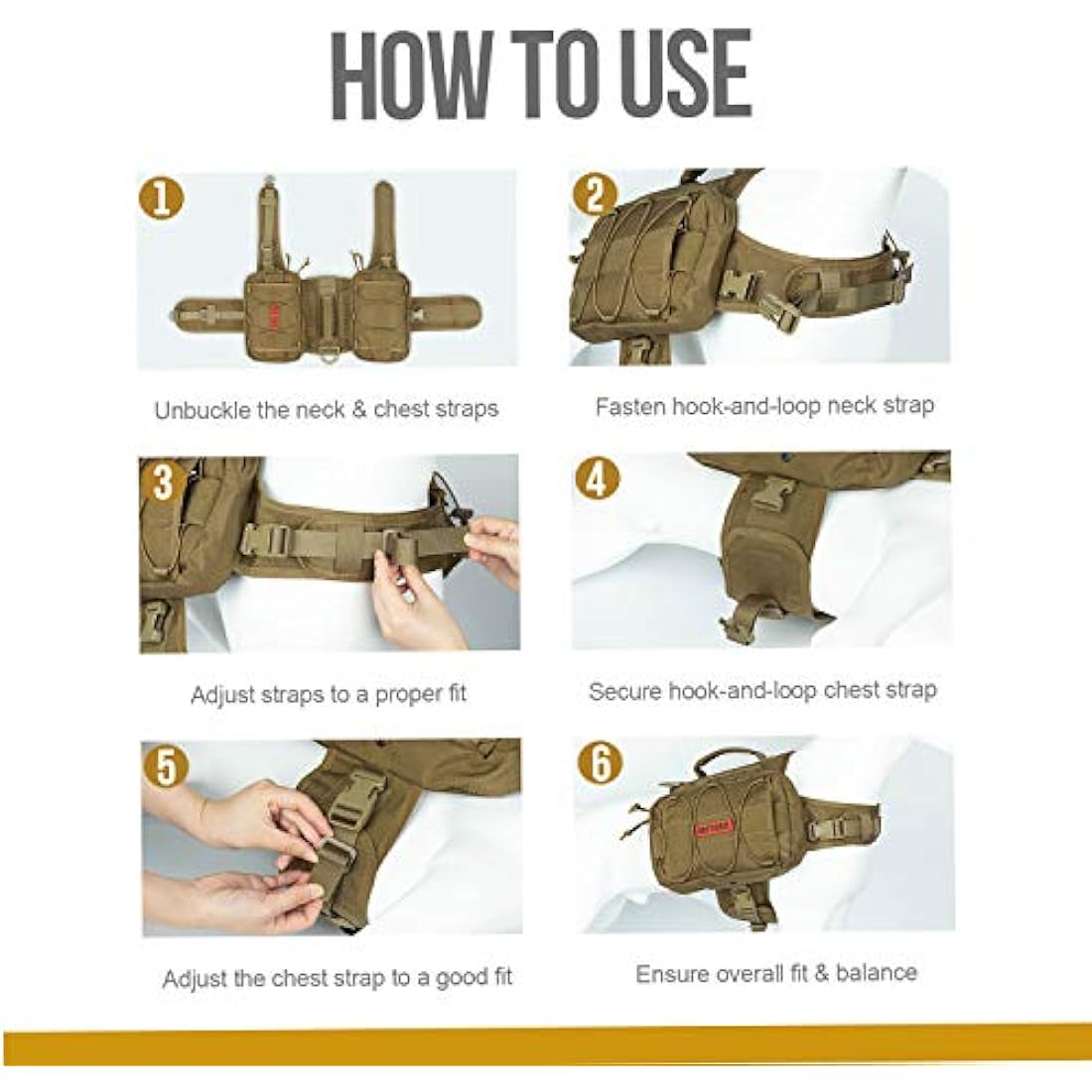 OneTigris Mammoth Dog Backpack 2.0 – Tactical Hiking Pack for M/L Dogs