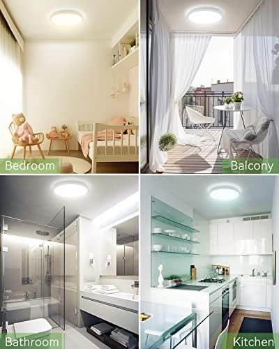 Zemty 4-Pack 15W LED Ceiling Light | IP44 Waterproof Flush Mount 18cm