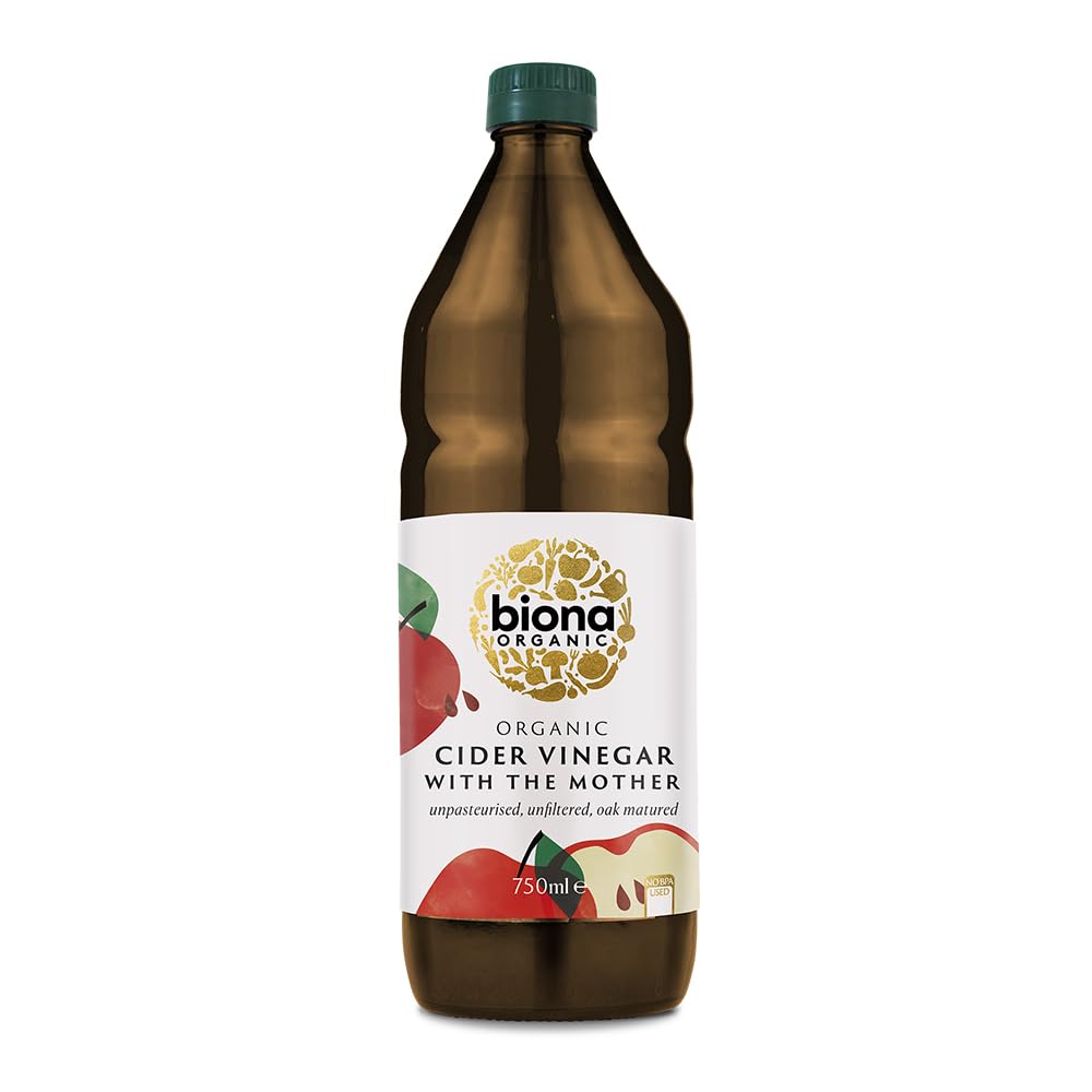Biona Organic Apple Cider Vinegar – Raw Unfiltered with Mother – 750ml (6 Pack)