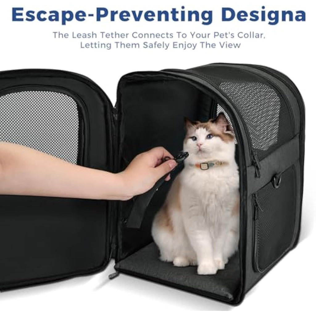 Apollo Walker Pet Carrier Backpack – Airline Approved Hiking Bag, Black