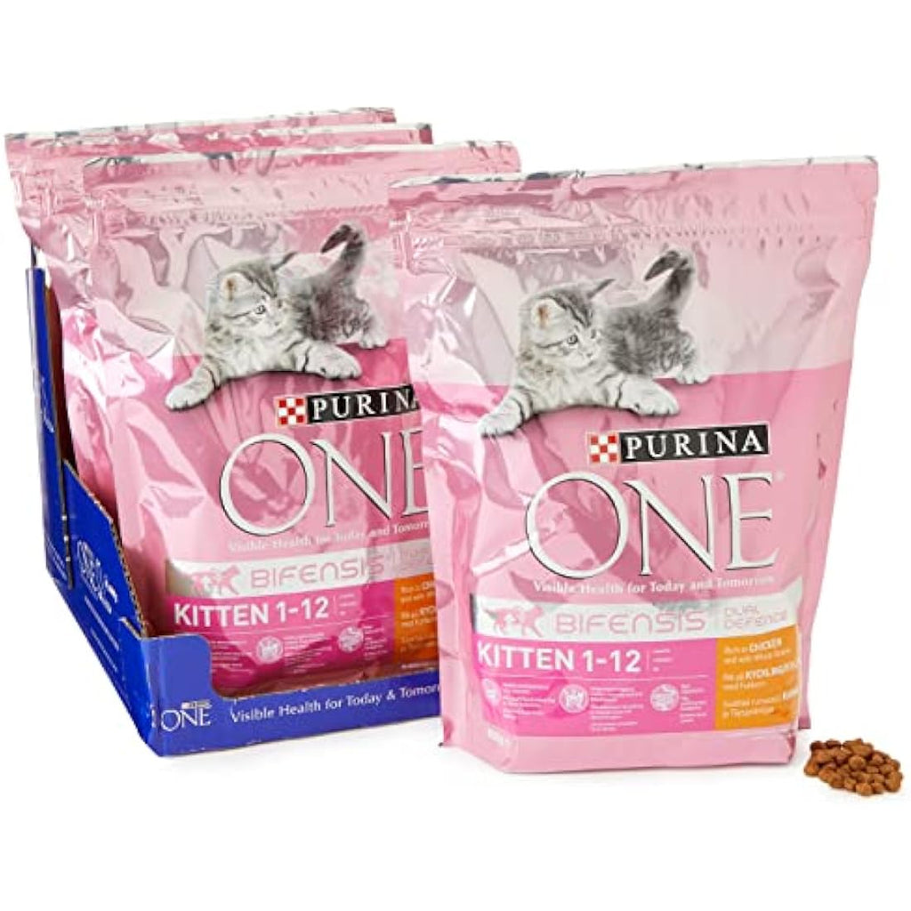 Purina ONE Kitten Dry Cat Food - Chicken & Wholegrain - 4 x 800g Case