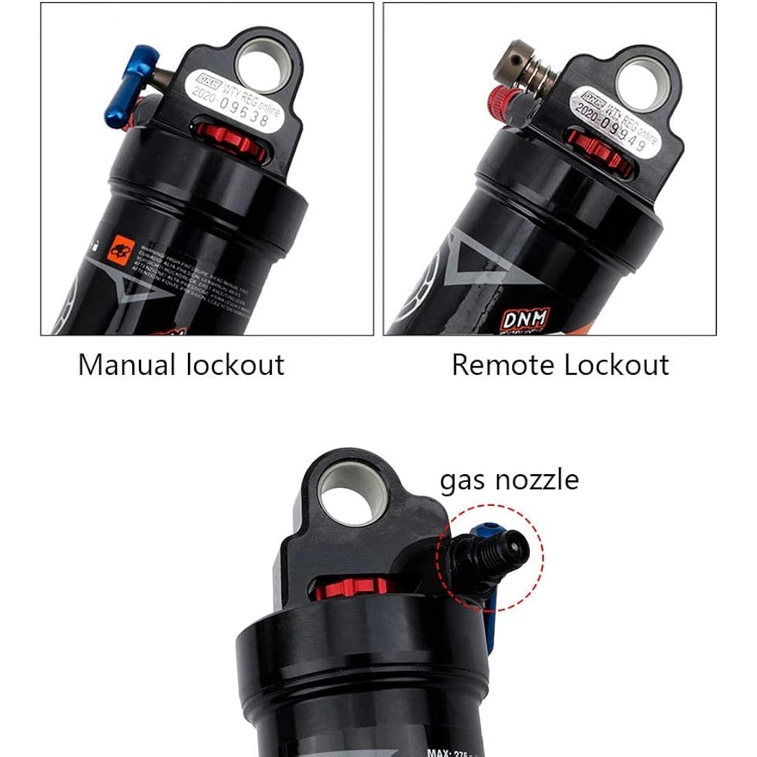 Splumzer MTB Air Rear Shock Absorber | 165mm Remote Lockout Suspension