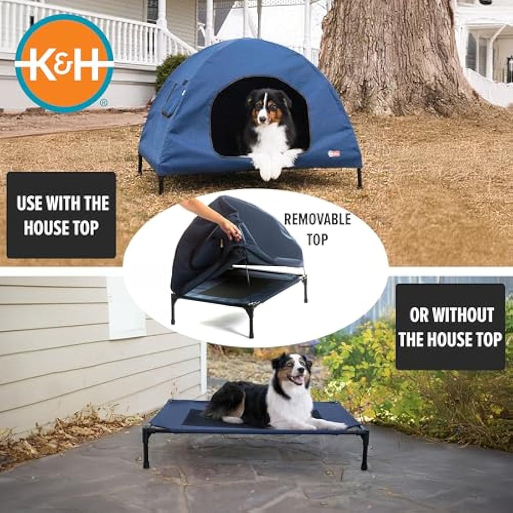 K&H Pet Products Elevated Dog Bed – Waterproof Cooling Mesh Cot, Blue