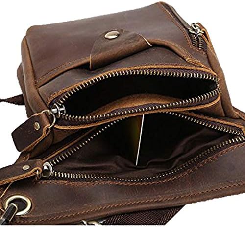 Leather Drop Leg Bag – Motorcycle Thigh Waist Pack, Brown
