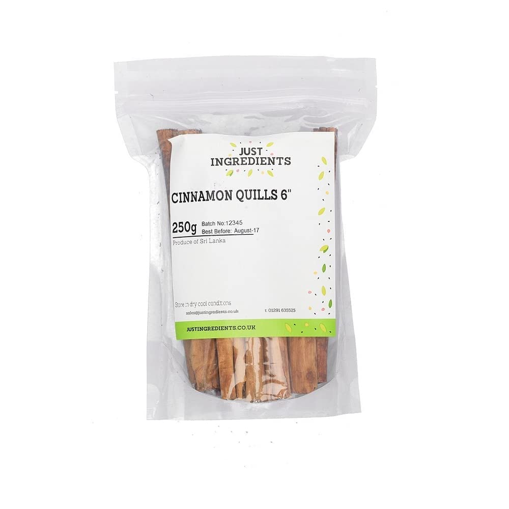 JustIngredients Sri Lankan Cinnamon Sticks – 3 Inch Quills, 250g