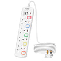 Mscien 4-Way Extension Lead with USB Slots & Individual Switches – 4M
