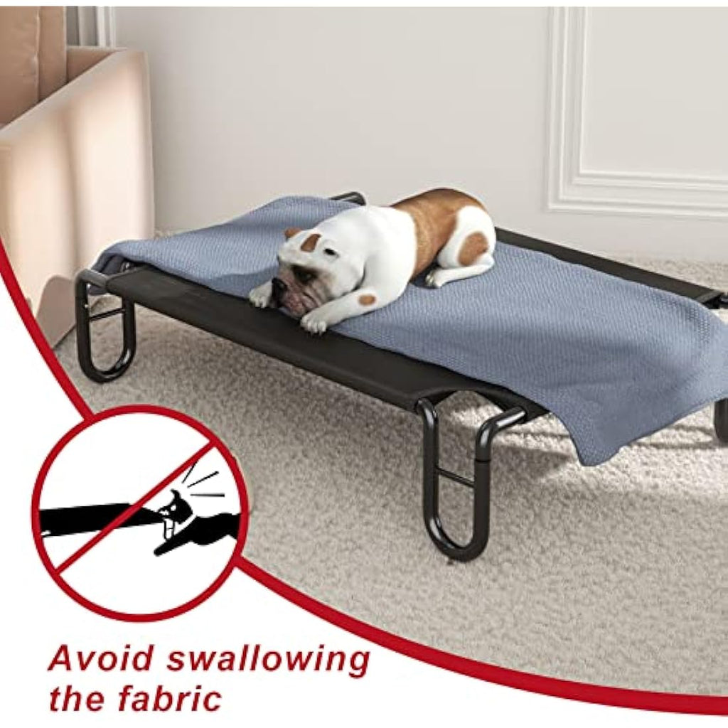FAYDUDU Elevated Dog Bed – Large Washable Chew Resistant Pet Cot, Black