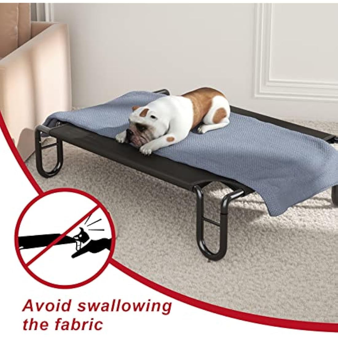 FAYDUDU Elevated Dog Bed – Large Washable Mesh Pet Cot in Black