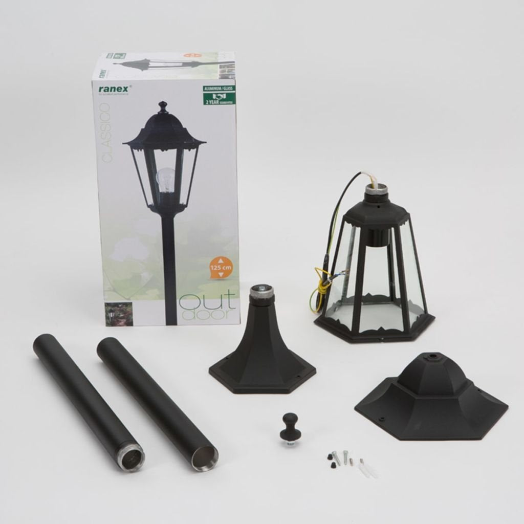 Smartwares Outdoor Garden Post Lantern | 125cm Aluminium & Glass Light