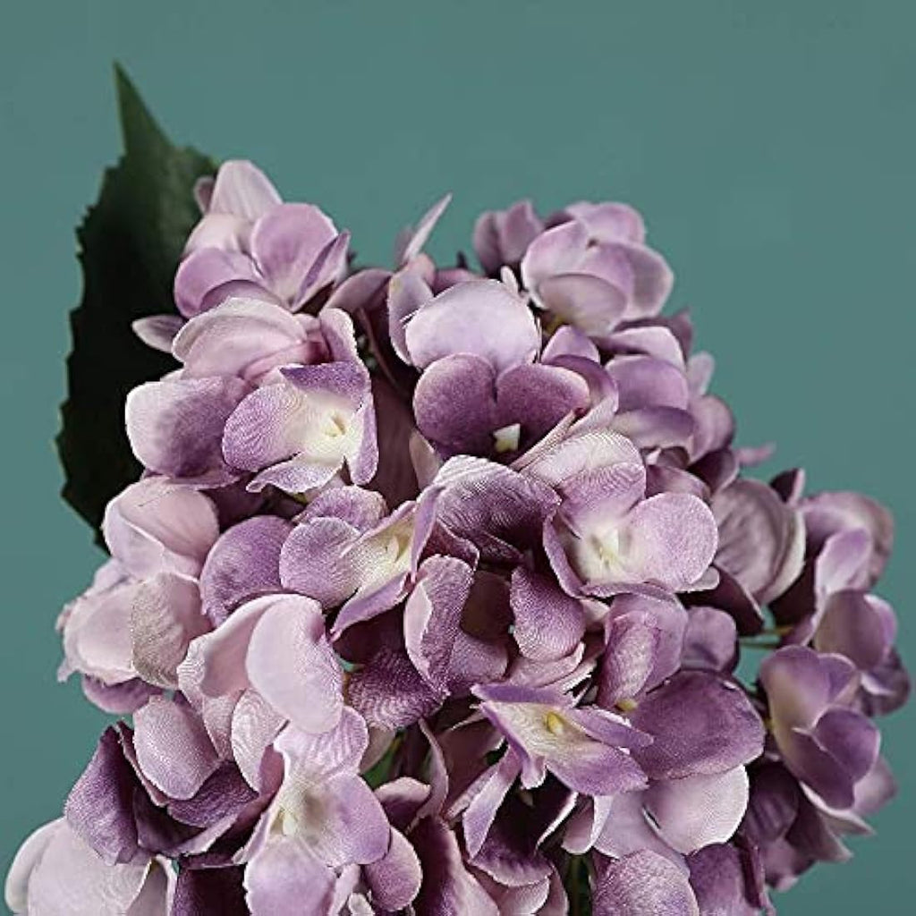 6Pcs Silk Hydrangea Artificial Flowers - Purple Bouquet