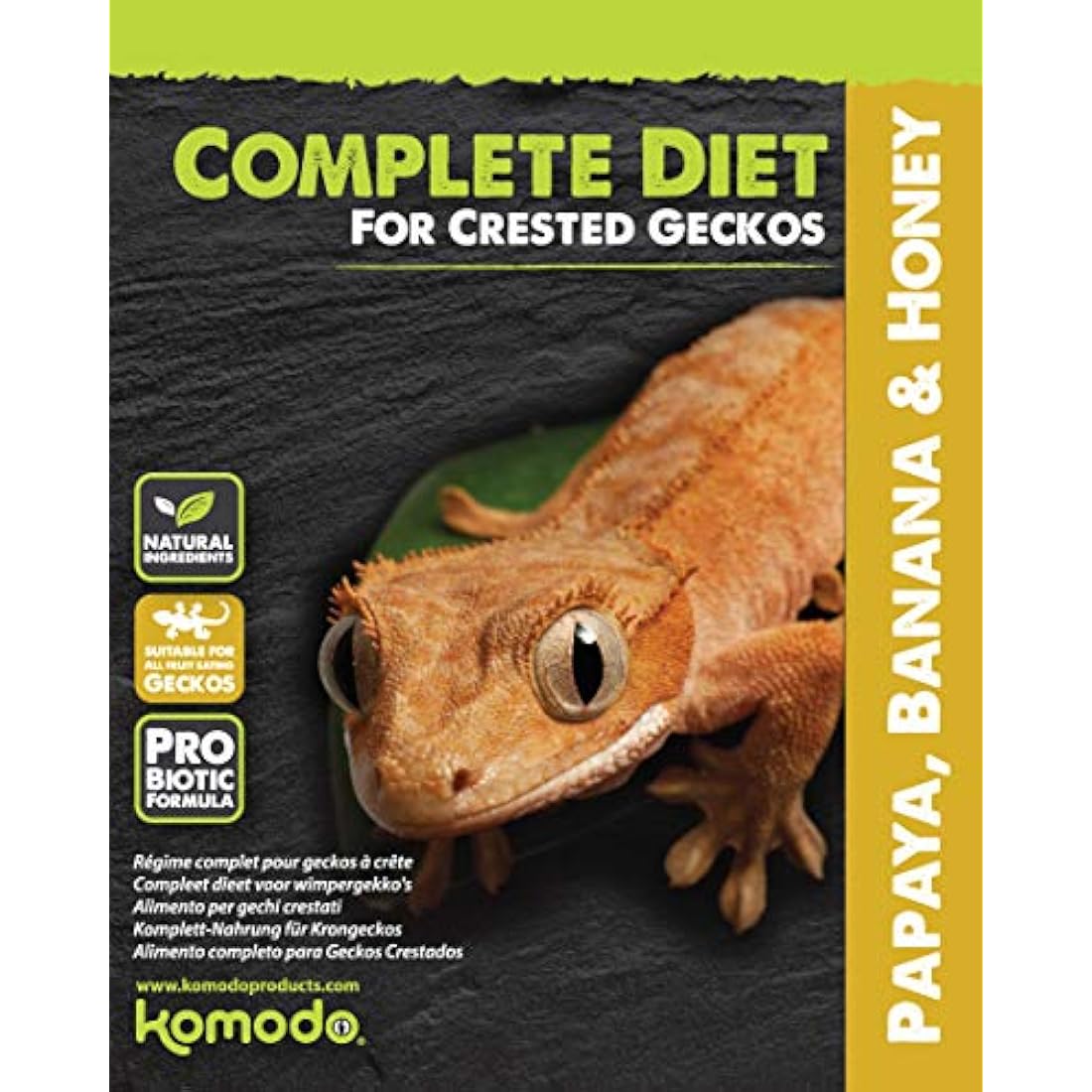Komodo Crested Gecko Complete Diet – Papaya, Banana & Honey 60g