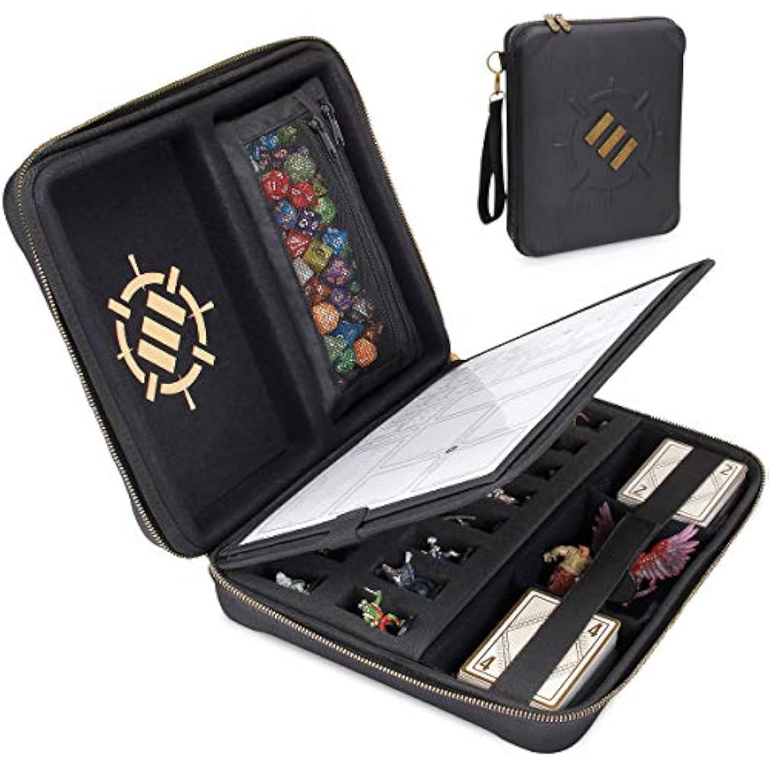 ENHANCE RPG Organizer Case – DND Character Folio with Miniature Storage
