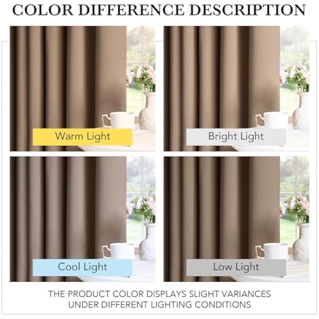 PONY DANCE Blackout Eyelet Curtains – Thermal Light Blocking Drapes, Mocha