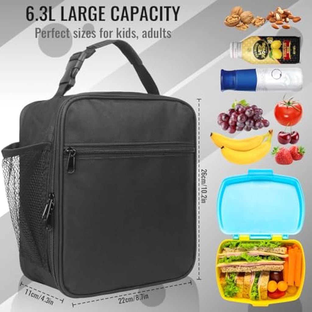 TIECHI Insulated Lunch Bag – Leakproof Thermal Cooler Box for Work & School