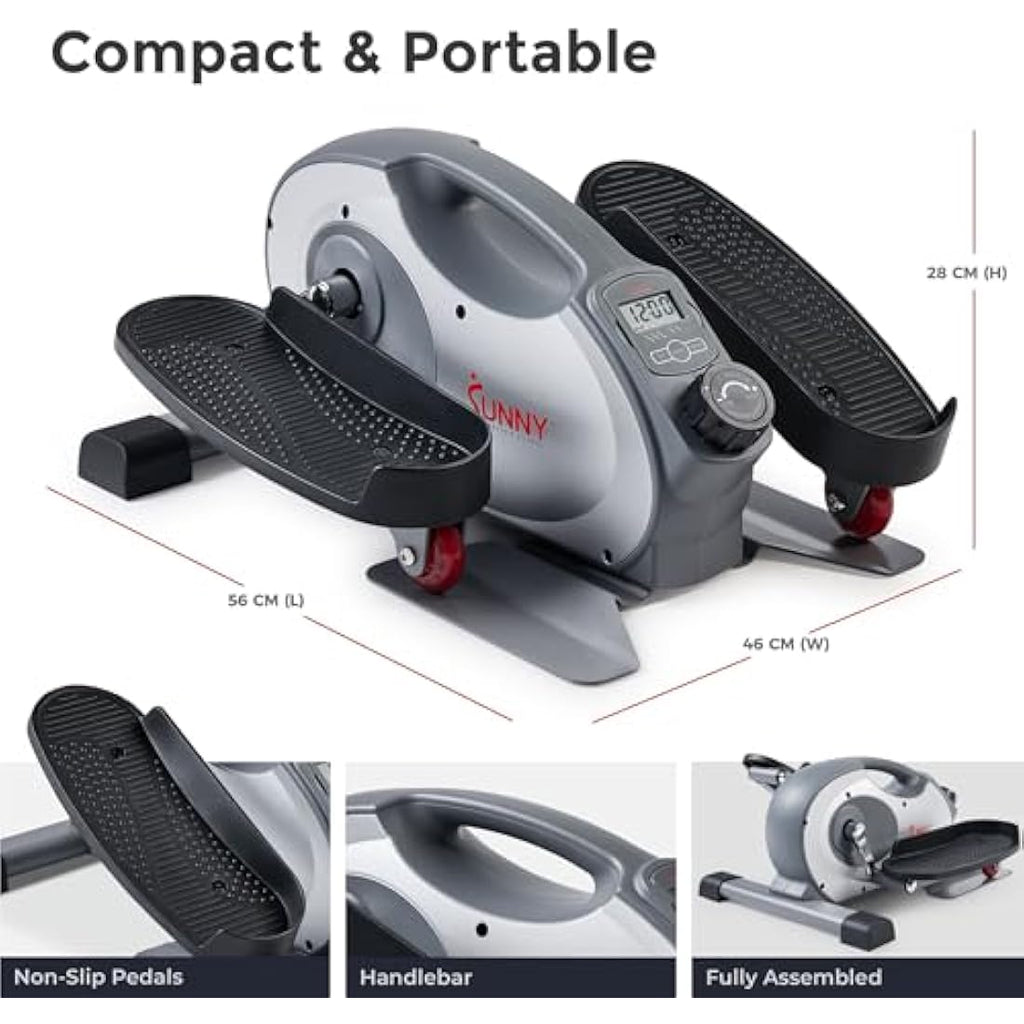 Sunny Health & Fitness Under Desk Elliptical – Portable Magnetic Peddler