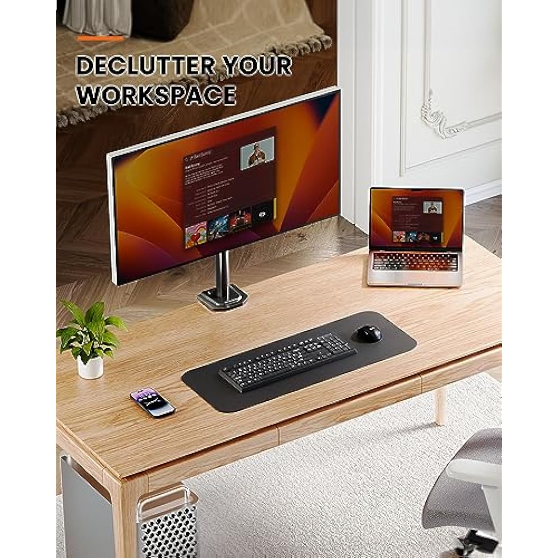 ErGear Single Monitor Stand – Height Adjustable Vesa Mount for 13-32” Screens