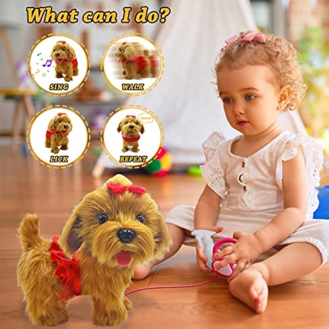Jaydear Interactive Plush Puppy – Walking and Talking Electronic Dog Toy