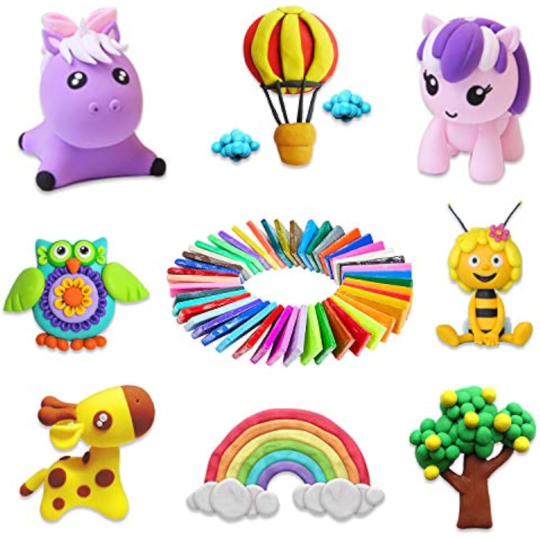 SUNNOW Polymer Clay Set – 46 Colors Modelling Kit for Kids DIY Crafts