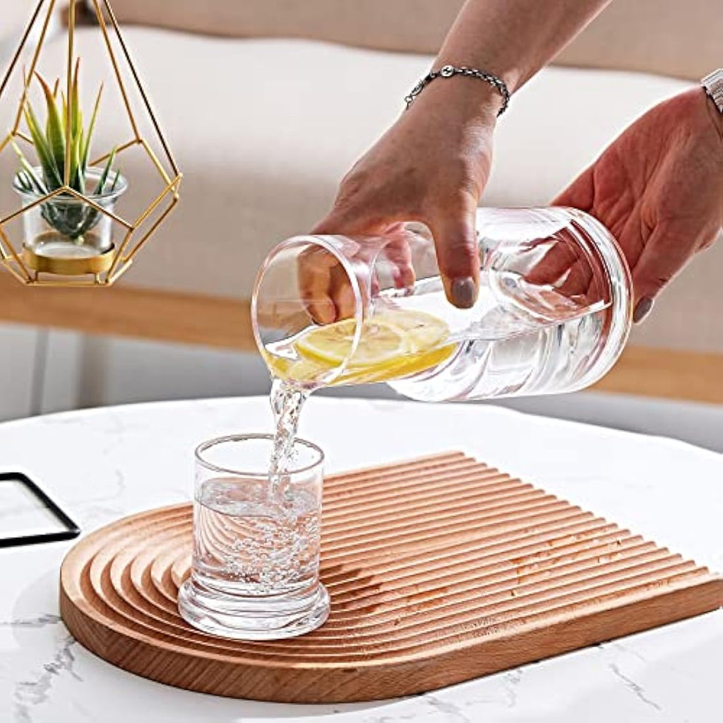 RILOST Bedside Water Carafe – Modern Borosilicate Glass Pitcher with Cup