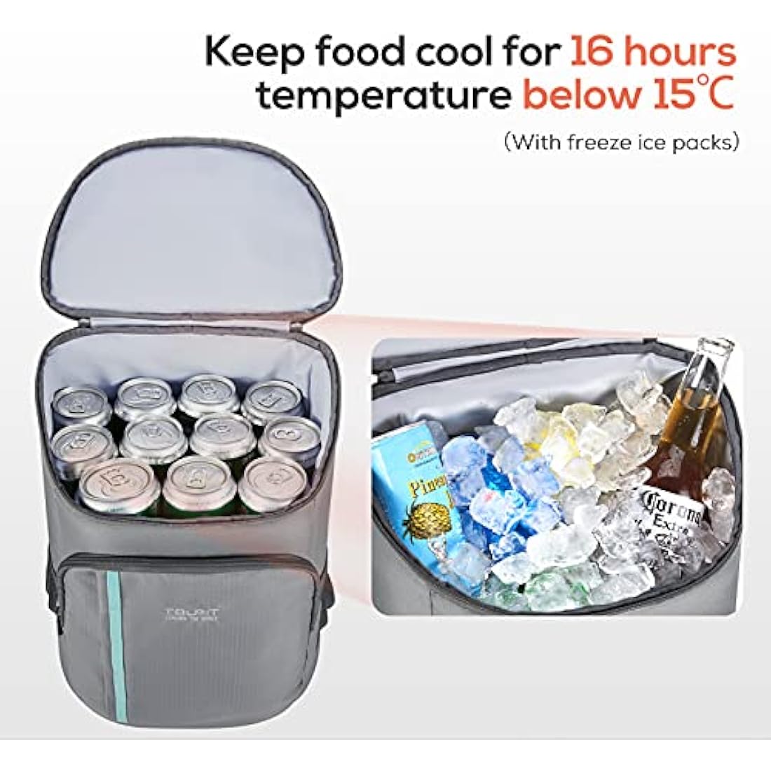 TOURIT 30-Can Insulated Cooler Backpack – Leak-Proof Lightweight Bag
