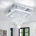 Modern K9 Crystal Square LED Flush Mount Ceiling Light