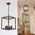 Jolof Store Industrial Metal Cage Chandelier – 4-Light Farmhouse Pendant