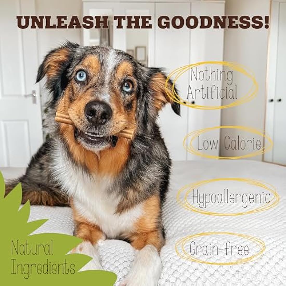 Soopa Grain Free Dental Dog Treats – Banana & Peanut Butter, 4 Sticks